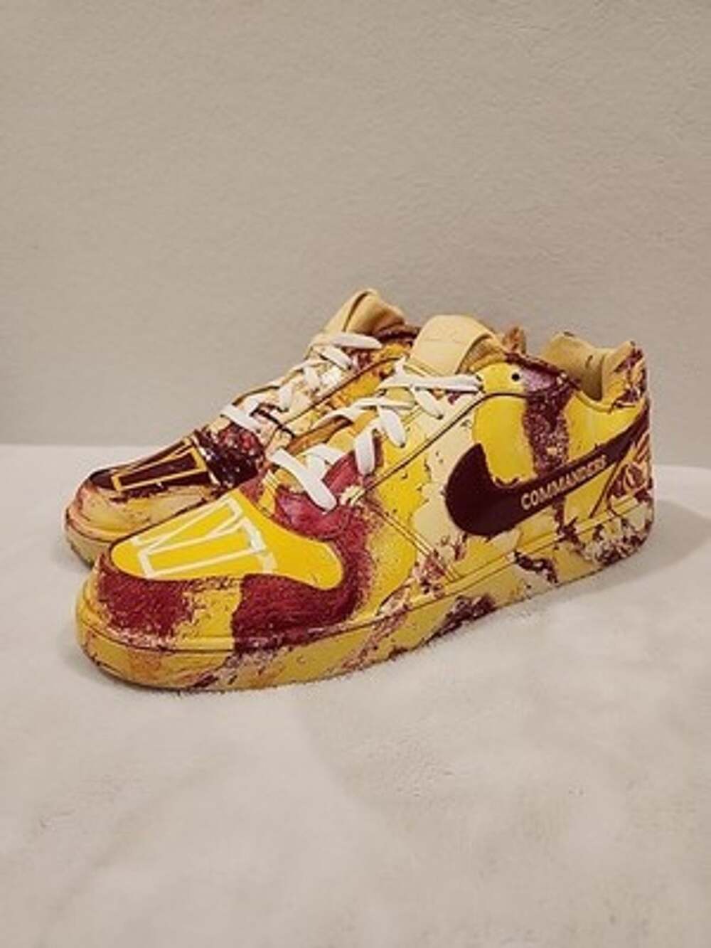 Custom Nike Dunk Washington Commanders NFL Shoes Sneakers Men's 11 Yellow Red
